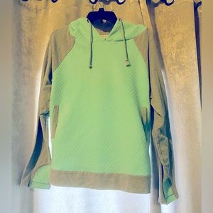 Fantastic Fawn Grey Heather & Mint Green Lightweight Hoodie- Size M